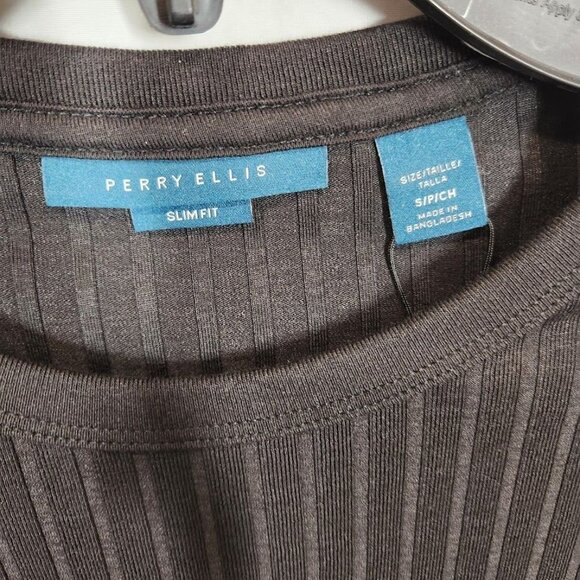 NWT Perry Ellis Vertical Stripe Sweater in Black Size Small - Picture 4 of 7